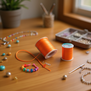 Cordoncino a coda di topo ILAN 1,5 mm x 50 m arancione per la creazione di gioielli - Product Image 2