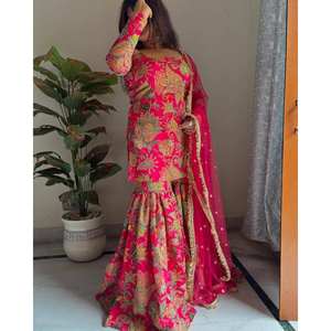 Ropa de fiesta de mujer de diseñador Top Bottom Fancy Dupatta Set - Product Image 1