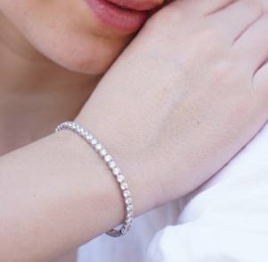 Bracelet tennis en diamant de laboratoire classique en or rose en or 14K 18K Bijoux fins élégants et luxueux pour femmes Éclat intemporel - Product Image 3