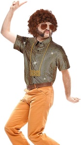 Chemise habillée de luxe OEM 2026 pour homme à manches courtes, imprimé pois scintillants, en satin, col rabattu, tenue formelle d'été - Product Image 5