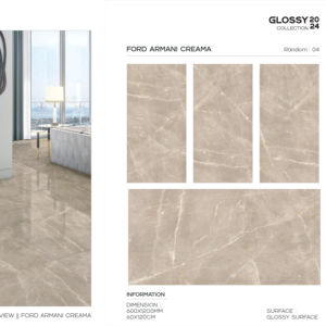 Azulejo de Porcelana Pulido Brillante de Gran Formato para Diseño de Interiores y Exteriores, 600x1200, para Paredes y Pisos - Product Image 1