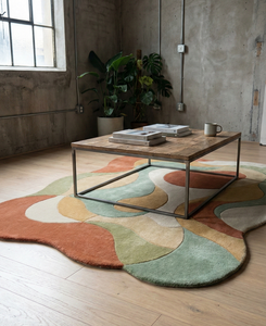 Alfombra Moderna Geométrica Verde Hecha a Mano, Antideslizante, de Lana Orgánica, para Sala de Estar, Dormitorio, Decoración del Hogar - Product Image 3