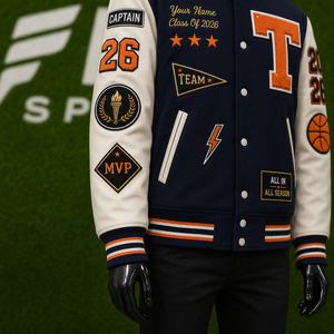 Veste universitaire sur mesure, veste vintage de style Letterman avec patchs en chenille, veste bomber en laine brodée, manches en cuir - Product Image 6