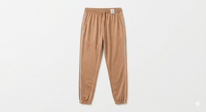 Taupe Solid Summer Tracksuit <b>Jogger</b> Pants Elastic Waist Drawstring Lightweight <b>Polyester</b> Fabric Casual Sport Trousers - Product Image 1