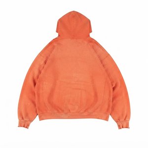 Sudadera con Capucha Extra Grande para Mujer, de Alta Calidad, con Logotipo Personalizado, Color Naranja Sólido, Manga Larga, Tejido de Algodón, Bolsillo Delantero, Otoño - Product Image 2