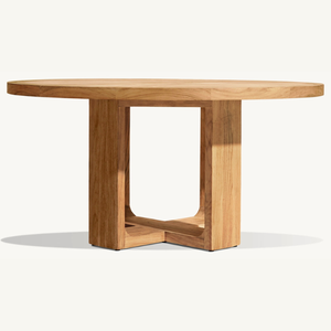 Table ronde en teck, style moderne et épuré, idéale pour l'extérieur, très résistante, en promotion. - Product Image 4