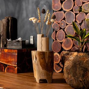 Premium Handmade Rustic Wooden <b>Stool</b> Solid <b>Wood</b> Accent Seating Furniture for Living Room Bedroom Entryway Balcony Home Decor - Product Image 1