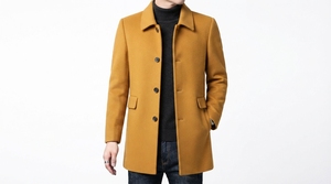 Manteau long pour homme de qualité supérieure, design moderne et ajusté, boutonné, vêtement d'extérieur classique pour l'hiver, idéal pour les occasions professionnelles décontractées et la mode quotidienne - Product Image 6