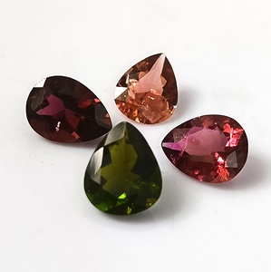 Sapphire Gems International Ensemble de 4 pierres précieuses de tourmaline naturelle multicolore du Mozambique de 8,45 carats, taille poire, assorties, en vrac - Product Image 5