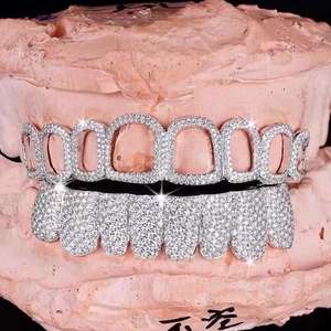 Grande dent artificielle personnalisée plaquée or, micro-incrustée de moissanite, style Hip Hop Punk, unisexe, pour Halloween et Cosplay - Product Image 3