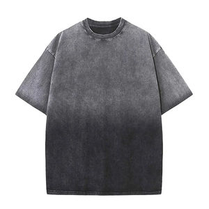 Fournisseur OEM T-shirt délavé à l'acide pour homme, style streetwear vintage, avec logo personnalisé, effet délavé vintage - Product Image 1