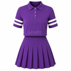 Ensemble de tenue de tennis de luxe HMR Sisterhood Sorority, 2 pièces, chemises polo et jupe plissée taille haute - Product Image 4
