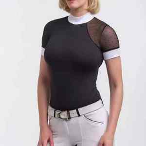 Chemises d'équitation pour femmes, nouvelle conception, haute qualité, séchage rapide, respirantes, avec logo frontal et empiècements en mesh. - Product Image 5