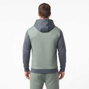 Sweat à capuche pour homme 100% polyester, coupe classique, couleur contrastée, manches longues, poche kangourou, streetwear, logo personnalisé - Product Image 2