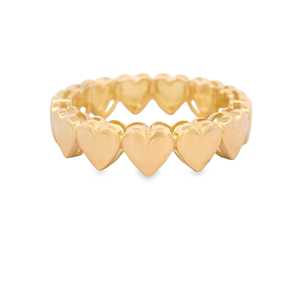 Heart Shape Plain Stackable Rings Statement Minimalist Luxury Wedding Bands Fine Jewelry Custom 10K 14K 18K Solid Gold Wholesale - Product Image 3