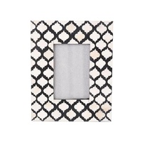 Meja pajangan foto bentuk persegi panjang resin rustic modern dengan inlay tulang buatan tangan untuk Ramadan, pernikahan, Paskah, wisuda, pensiun, dan ucapan belasungkawa.