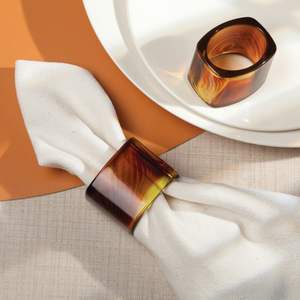 Anillo de Servilleta de Resina Geométrica Único para Decoración Creativa de Bodas y Fiestas - Product Image 6