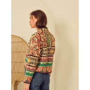 Chaqueta Suzani Personalizada para Mujer, Multicolor, Bordado Étnico, Patchwork, Estilo Bohemio, Ropa Exterior Informal - Product Image 5