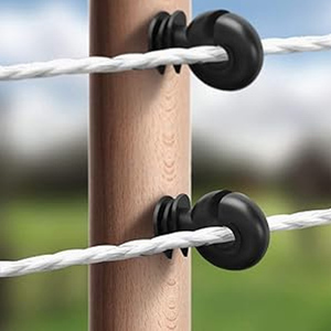Aislador de Cerca Eléctrica Negro, Anillo Aislante para Postes, Aislador Autorroscante, Aislador para Postes de Madera que Ahorra Trabajo - Product Image 5