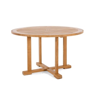 <b>Round</b> Teak Outdoor <b>Dining</b> <b>Table</b> Patio Garden <b>Table</b> <b>Solid</b> <b>Wood</b> 4 Seater - Product Image 1