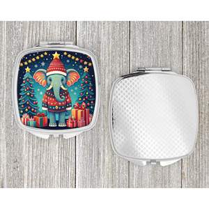 Women and Girls <b>Compact</b> Travel Makeup <b>Mirror</b> Elegant Elephant Christmas Decorative Folding Handheld Pocket Size Gift - Product Image 4