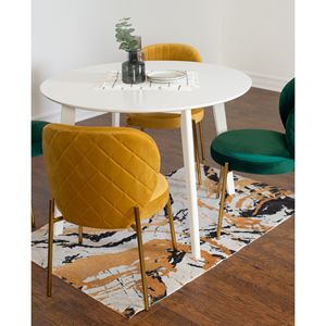 Set da Pranzo Contemporaneo Amoa 5 Pezzi, Tavolo Rotondo Bianco e 4 Sedie per Sala da Pranzo Moderna - Product Image 4