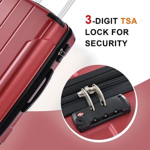 3 Piece Expandable Hard Shell ABS Luggage Set Double Spinner Suitcases with TSA Lock (20/24/28inch) for Travel - Product Image 3
