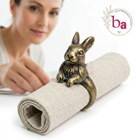 Anneau de serviette en fer vintage motif lapin H Model Ba, 4,5 cm, durable, écologique, pour décoration de table de mariage et accessoire de fête