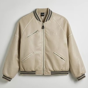 Chaqueta de Motociclista de Cuero Genuino Repujado de Alta Calidad para Hombre, Estilo Bomber, Impermeable, Talla Grande, Estilo Universitario - Product Image 5