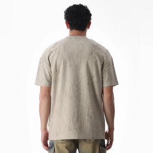 T-shirt vintage délavé surdimensionné pour homme, manches courtes, col rond, streetwear, pour un usage quotidien décontracté - Product Image 5