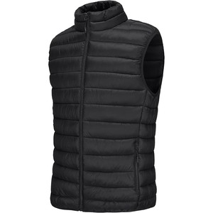 Quilted <b>Packable</b> Puffer Vest Men Jet Black Ultralight Compressible Sleeveless Core Warmer Sleeveless <b>Jackets</b> - Product Image 3