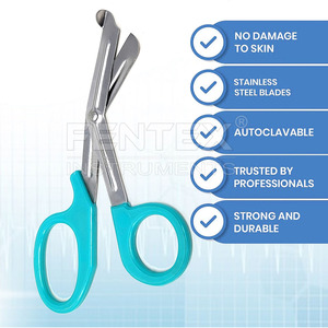Paquete de 12 Tijeras de Trauma FENTEX con Certificación CE, Mango Azul Verdoso, Acero Inoxidable de Alta Calidad para Paramédicos, Enfermeros y Bomberos - Product Image 3