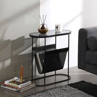Table d'appoint moderne en acier la plus vendue avec plateau en verre et porte-journaux multifonction pour salon, bureau, salle de séjour