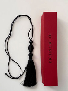 Handcrafted Black Tassel <b>Necklace</b> Long Beaded Boho <b>Statement</b> <b>Necklace</b> Elegant Handmade Jewelry for Women - Product Image 3
