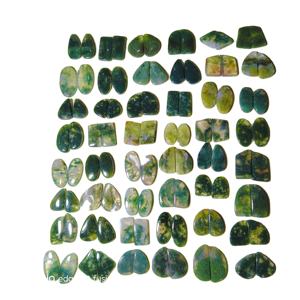 ต่างหูมอสอาเกตคู่ พลอยธรรมชาติสีเขียว มีคราบเกรด AA+ รับรองโดยบุคคลที่สาม เหมาะสำหรับทำเครื่องประดับสุดหรู ช่วยในการบำบัดรักษา - Product Image 1