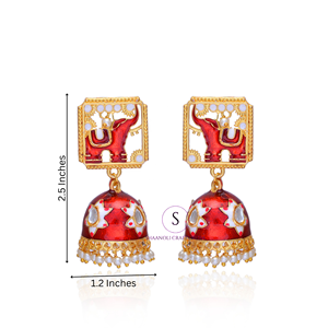 Bollywood Oxidized Beautiful Beaded <b>Jhumka</b> <b>Earrings</b> Indian Kundan Meenakari Jhumki for Wedding , Hldi, Mehnedi Favors - Product Image 3