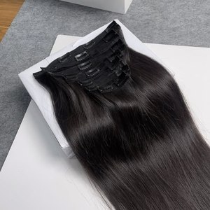 Extensiones de Cabello Natural Liso con Clip, Acabado Brillante, Antienredos, Trama Segura, Listas para Enviar, 100% Cabello Humano, Más Vendidas - Product Image 5