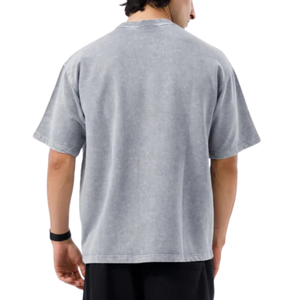 Camiseta Gráfica para Hombre, Corte Regular, Cuello Redondo, Manga Corta, Estilo Urbano, Vintage, Lavado Ácido, Estampada, Casual, 300g, 100% Algodón - Product Image 2