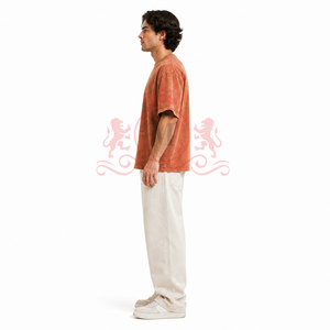 Camiseta Clásica de Hombros Caídos con Efecto Desgastado por el Sol, con Material de Algodón Resistente y Sensación Suave y Cómoda Durante Todo el Día - Product Image 3