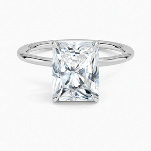 Anillo BOJ 0112 con Corte Radiante, Plata 925, Diseño de Nudo de Amor, Anillo Solitario con Diamante de 2ct, Color D, VVS1, Moissanita, Certificado GRA - Product Image 1