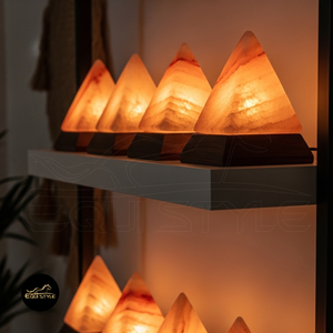 Lámpara de Sal de Cristal en Forma de Pirámide, Tallada a Mano en Madera, Hecha a Medida, Natural, Rosa, Duradera, Decoración para el Hogar, Triangular, Regalo de Año Nuevo y Navidad - Product Image 4