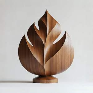 Sculpture en bois naturel par RR Enterprises India pour la décoration rustique de la maison, design artisanal unique pour les espaces intérieurs et extérieurs - Product Image 1