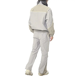 Survêtement unisexe gris clair à manches longues, col rabattu, respirant, coupe décontractée, avec poches latérales, pour adulte, printemps - Product Image 3