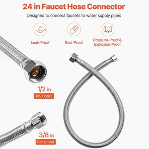 Raccord de tuyau d'alimentation pour robinet, accessoires de salle de bain de la série de flexibles de plomberie - Product Image 4