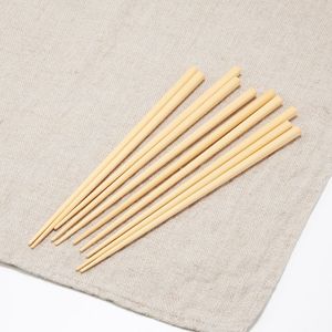 Round Wooden <b>Chopsticks</b> Smooth Surface Minimalist Design <b>Reusable</b> Flatware Set - Product Image 1