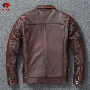 แจ็คเก็ตหนังผ้าระบายอากาศดีไซน์สั่งทำพิเศษสำหรับผู้ชาย ยี่ห้อ Ryan Pro Gear พร้อมบริการสกรีนโลโก้ตามสั่ง สวมใส่สบายๆ - Product Image 3
