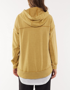 Sudadera con capucha color mostaza para mujer, estilo oversized, con bolsillo frontal, informal, con hombros caídos, holgada, para chicas. - Product Image 6