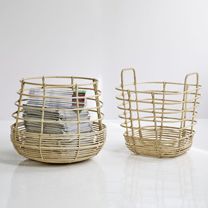 Rattan cane storage <b>basket</b> with <b>handle</b> supplier price decorative <b>wicker</b> fruit picking <b>baskets</b> - Product Image 5