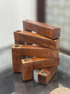 Portavelas de madera, portavelas de Navidad hecho a mano de tamaño personalizado para el hogar y la decoración de la Mesa de la India - Product Image 3