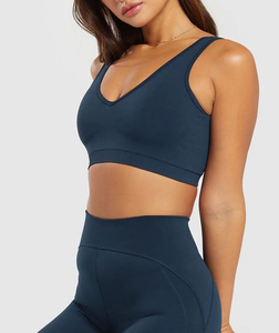 Sujetador Deportivo Personalizado de Alta Calidad para Mujer, con Logotipo Personalizado Estampado en la Parte Delantera, Ligero, de Secado Rápido, para Yoga y Fitness, Talla Grande, Sin Costuras - Product Image 4